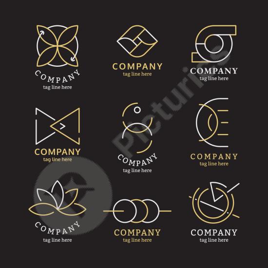 Elegant gold business logo set featuring premium and stylish designs. Ideal for upscale brands, corporate use, or luxury identity projects.
