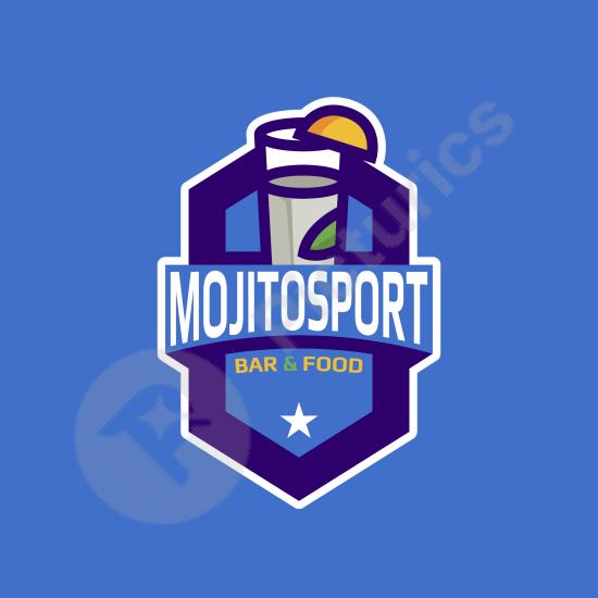 Flat sports bar logo design with modern style. Perfect for pubs, sports venues, casual hangouts, or team spirit branding.