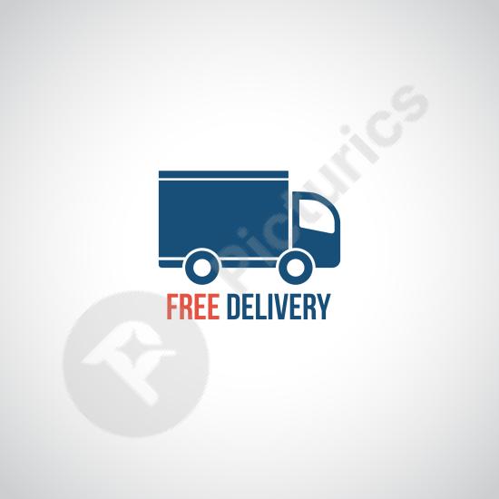 Vector icon of a free delivery truck with cargo, perfect for e-commerce, shipping, and logistics-related design and branding projects.
