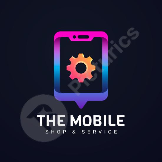 Gradient mobile store logo, perfect for ecommerce, online shops, retail branding, and mobile app design with a vibrant modern style.