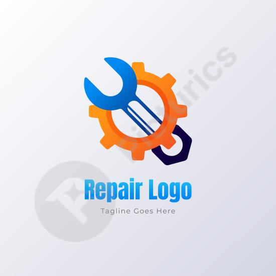 Mechanical repair logo design, perfect for auto shops, garages, and vehicle service branding with a clean and professional style.