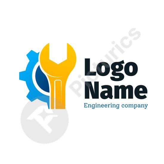 Gradient mechanical engineering logo, ideal for industrial, tech, and manufacturing companies seeking a modern and professional brand identity.