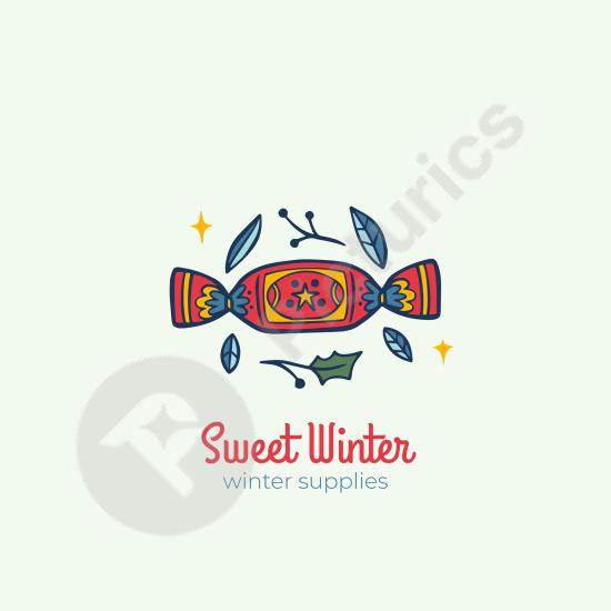 Hand-drawn winter logo template, ideal for seasonal branding, holiday promotions, and cold-weather themed designs with a cozy artistic touch.