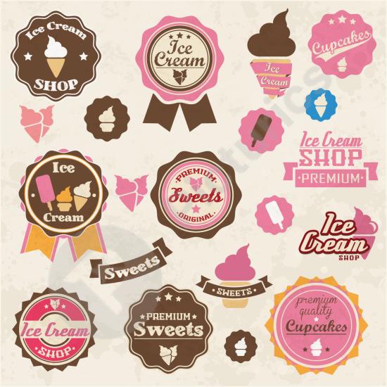 Collection of colorful candy labels, perfect for sweets packaging, dessert branding, or fun and playful product designs for kids and treats.
