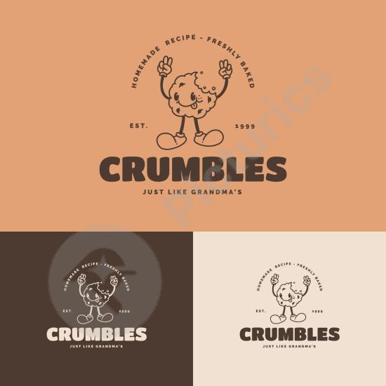 Cookie logo design template, ideal for bakeries, sweet brands, snack packaging, and dessert businesses with a fun and tasty visual style.