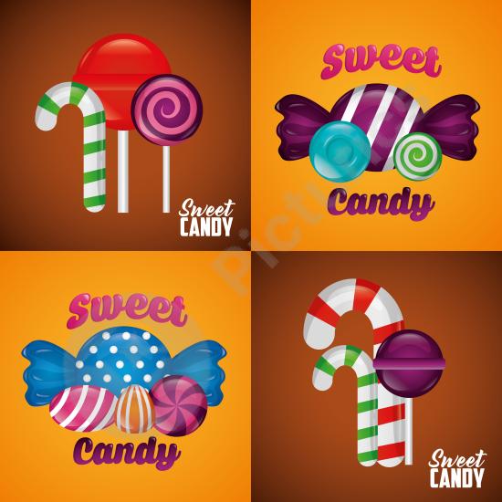 Bright and colorful candy background, perfect for dessert-themed designs, party invitations, packaging, or playful creative projects.