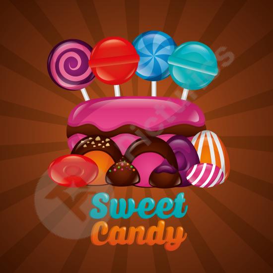 Fun and colorful candy background, perfect for sweet-themed projects, packaging design, invitations, or playful digital content.