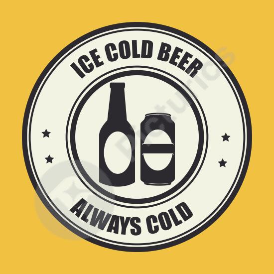 Vibrant yellow beer illustration perfect for brewery branding, craft beer labels, and beverage design with a fresh and modern style.