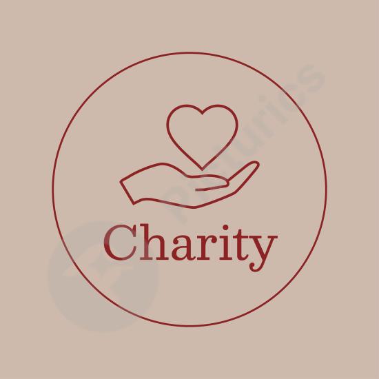 Editable charity logo template featuring a heart and helping hands. Ideal for nonprofit, donation, or volunteer organizations.