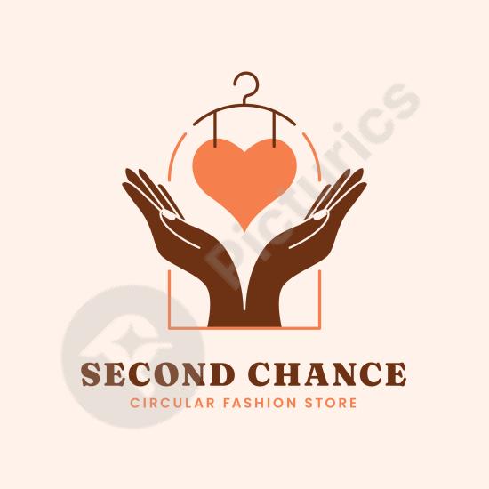 Unique hand-drawn logo for a thrift store, perfect for secondhand fashion shops, vintage clothing brands, and eco-friendly stores.