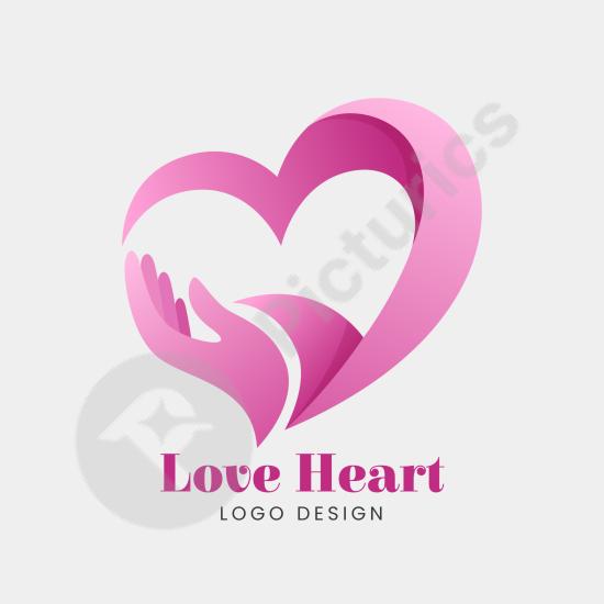 Colorful gradient hand-heart logo design, ideal for healthcare, charity, wellness, and love-themed branding projects.