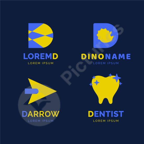 Flat logo design collection D with clean, modern styles—perfect for branding, startups, creative projects, and visual identity packs.