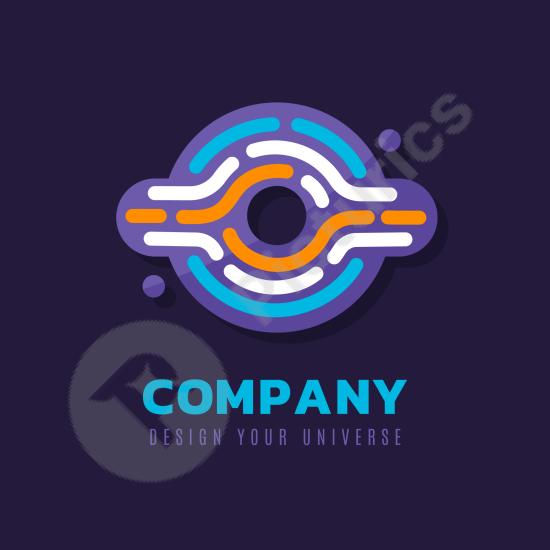 Modern flat fingerprint logo template, ideal for security, identity verification, technology, and biometric branding projects.