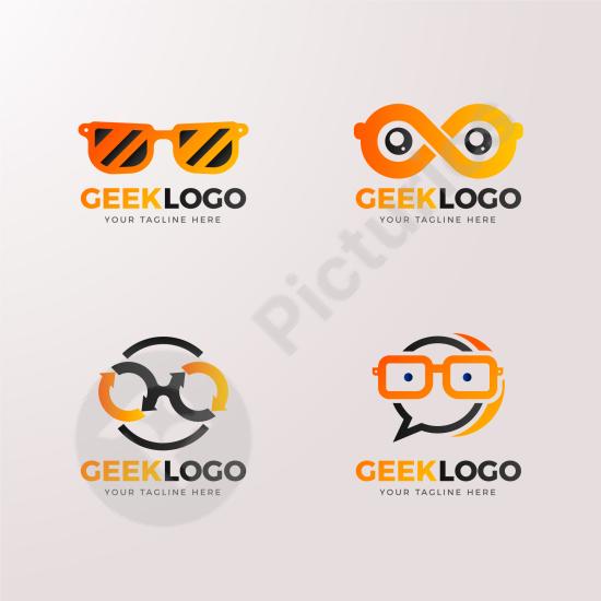 Gradient creative nerd logo template, perfect for tech startups, educational brands, geek culture, and innovative business identities.