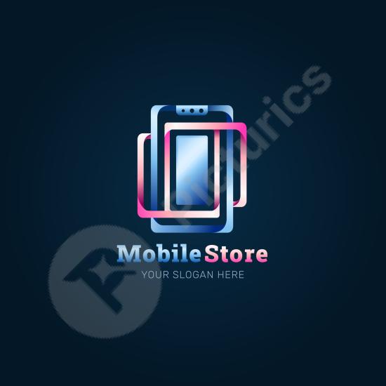 Modern gradient logo template for mobile phone stores, ideal for digital shops, tech services, and smart branding projects.