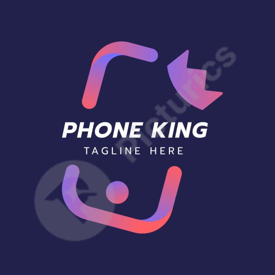 Modern gradient logo for a mobile shop, ideal for phone stores, digital services, electronics, and tech branding projects.