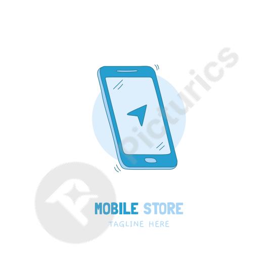 Hand-drawn style mobile store logo, perfect for phone shops, tech brands, and businesses wanting a creative, personalized identity.