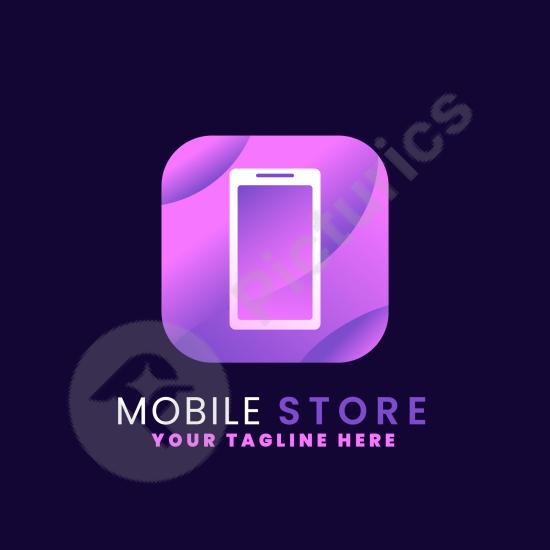 Gradient logo template for mobile stores, perfect for phone shops, tech brands, digital services, and modern business identities.