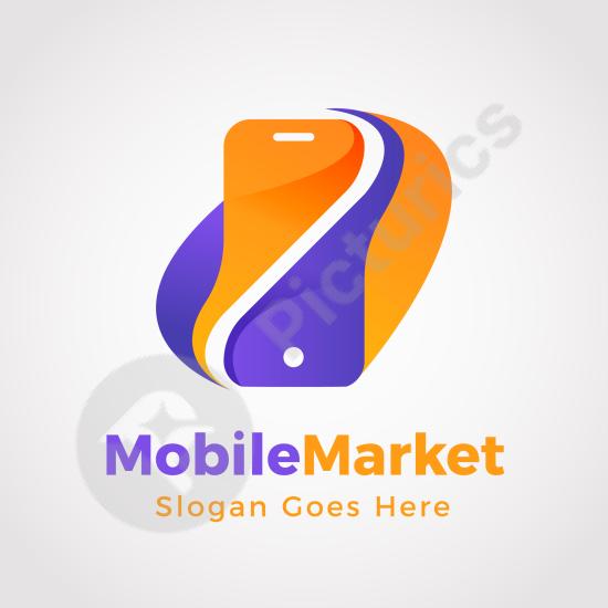 Modern gradient logo design for mobile stores, perfect for phone shops, tech brands, digital services, and sleek business identities.