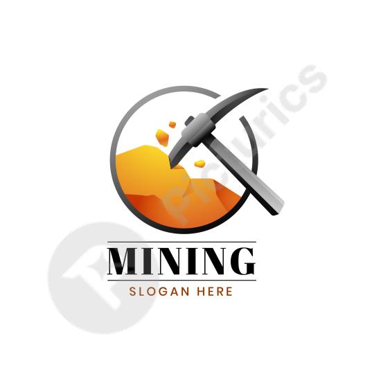 Modern gradient mining logo template, perfect for industrial businesses, excavation companies, or tech-driven mining brands.