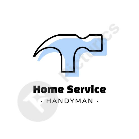 Simple handyman service logo design, perfect for home repair businesses, maintenance services, and local service providers.