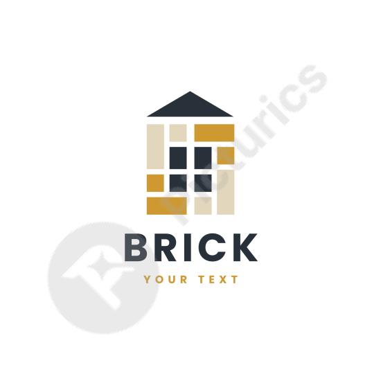 Modern brick logo template with a clean, minimal design. Ideal for construction companies, real estate, or building-related branding.