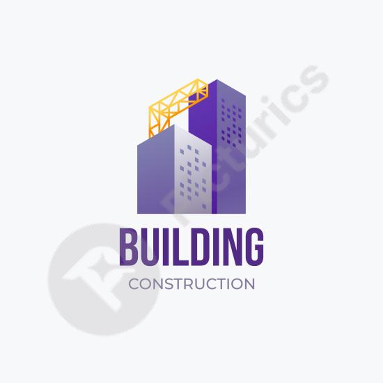 Gradient logo design for a modern construction company. Ideal for builders, real estate firms, or architecture branding.