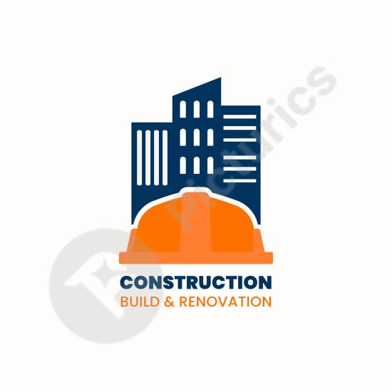 Flat design logo for construction companies. Clean and modern look, perfect for builders, developers, or real estate branding.