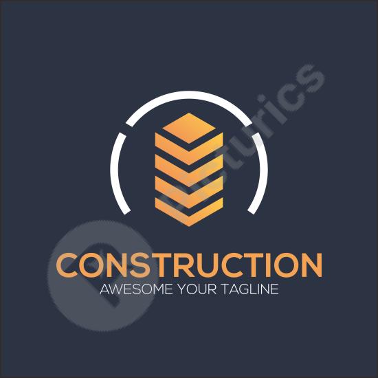 Professional logo template for construction companies. Ideal for builders, developers, and real estate branding projects.