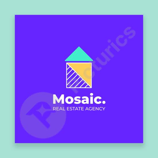 Geometric logo design for real estate and property businesses. Clean, modern style ideal for branding agencies or housing projects.