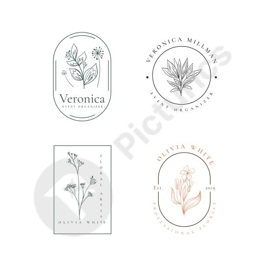 Hand-drawn logo design with muted colors. Perfect for soft, minimal, and artistic branding in creative or boutique businesses.