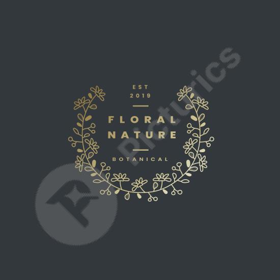 Floral nature badge vector design. Ideal for eco brands, organic products, wellness logos, or decorative natural-themed graphics.