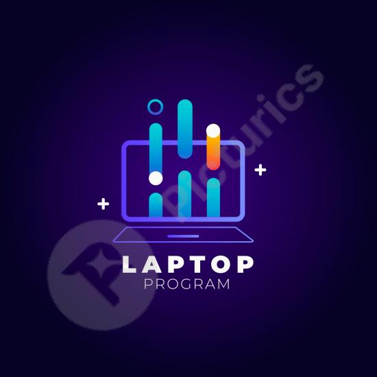 Modern flat laptop logo design. Great for tech startups, digital businesses, computer services, or online education branding.
