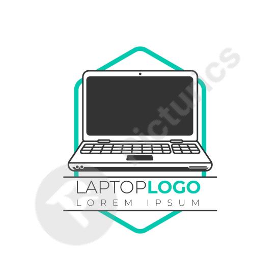 Modern flat laptop logo template. Perfect for tech startups, digital businesses, IT services, and modern technology branding projects.