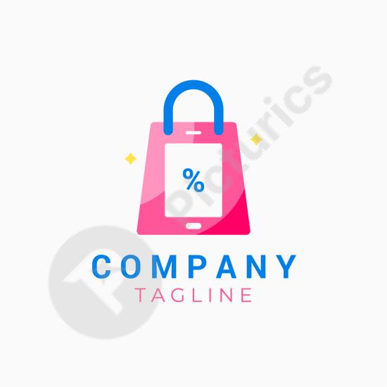 Modern flat logo design for mobile stores. Ideal for tech shop branding, online business identity, and professional marketing visuals.