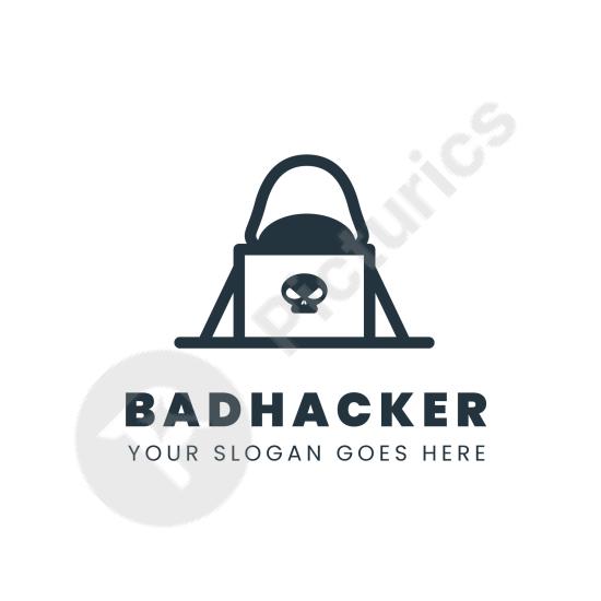 Unique creative hacker logo template for tech branding. Perfect for cybersecurity, programming, and modern digital business identity.
