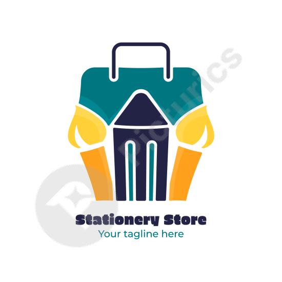 Professional logo template for stationery shops. Ideal for branding, business identity, and stylish store marketing materials.