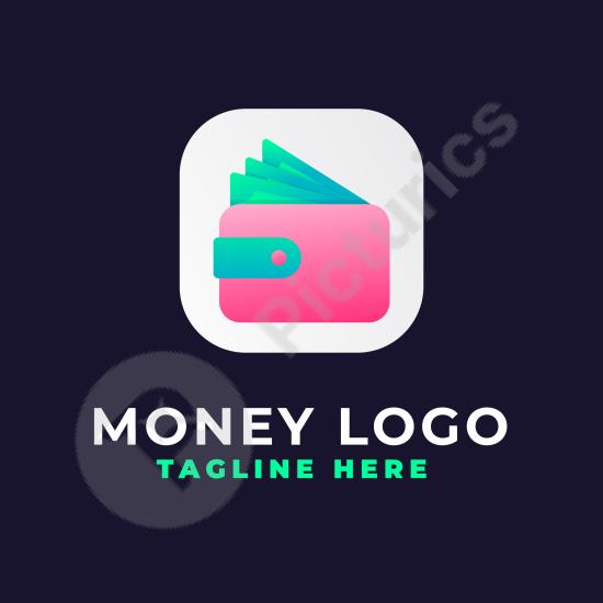 Modern gradient logo design for money and finance businesses. Perfect for branding, financial services, and corporate identity.