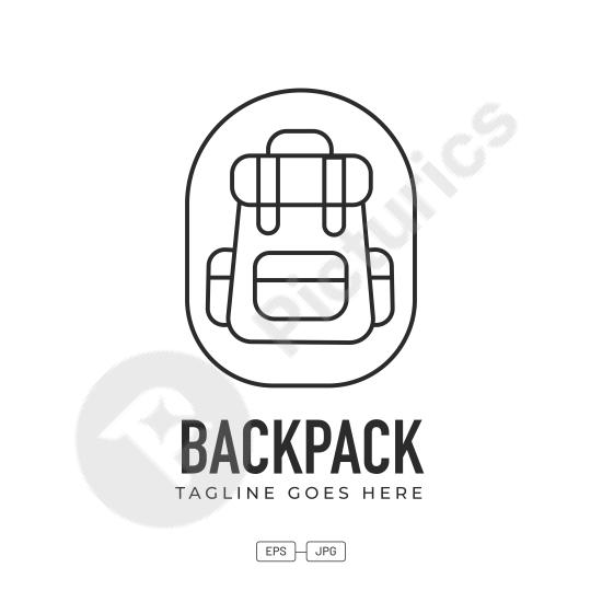 Vector logo design featuring a backpack. Ideal for outdoor brands, travel gear, and stylish business branding.