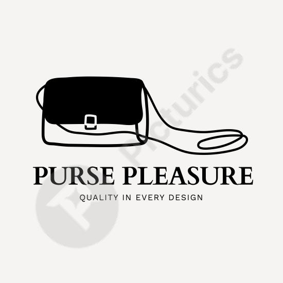 Elegant fashion bag store logo template in black and white. Ideal for branding, business identity, and stylish marketing materials.