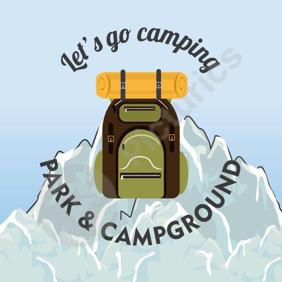 Illustration of camping and vacation travel. Perfect for outdoor adventures, holiday promotions, and tourism-related projects.