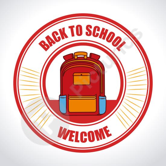 Red backpack back-to-school logo design. Perfect for educational branding, classroom projects, and school-themed marketing materials.