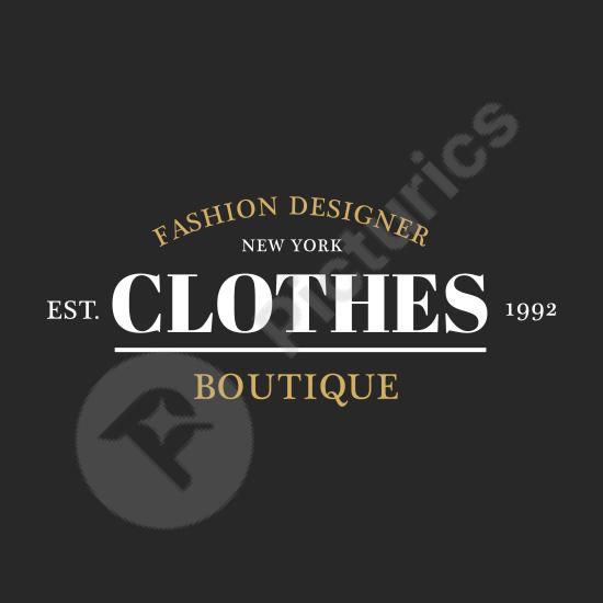 Elegant boutique shop logo illustration in stamp style, perfect for banners, branding, and fashion store designs.