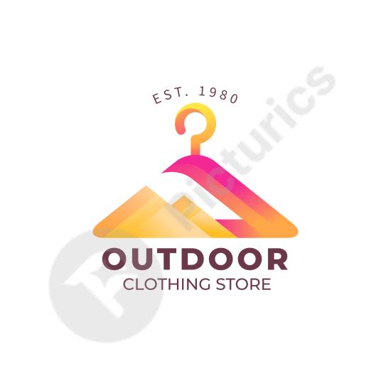 Modern gradient fashion store logo design, perfect for stylish brands, clothing shops, and creative branding projects.