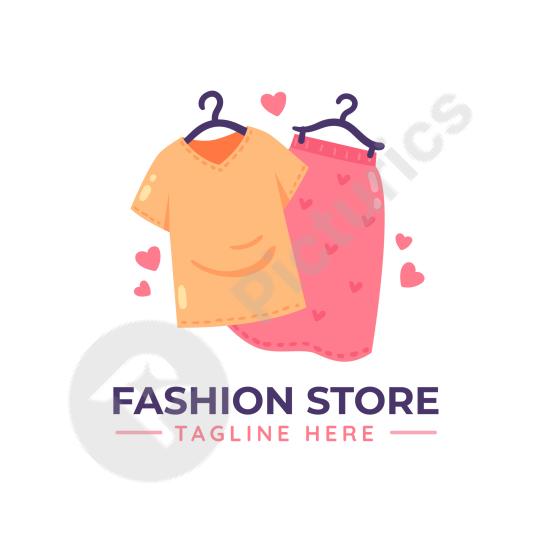 Flat design clothing logo template, perfect for fashion brands, boutiques, and modern apparel branding projects.