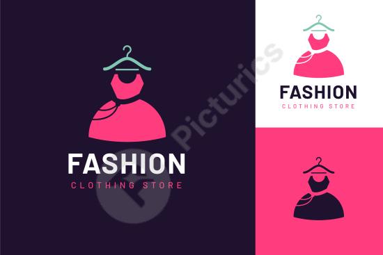 Flat fashion store logo template, perfect for boutiques, clothing brands, and modern apparel branding projects.