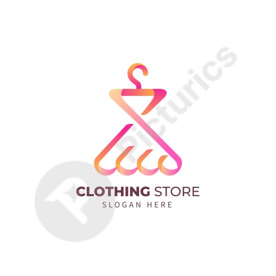 Stylish gradient clothing store logo, ideal for fashion brands, boutiques, and modern retail branding projects.