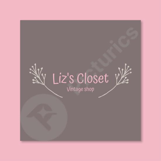 Pastel watercolor vintage clothing store logo, perfect for fashion boutiques, retro brands, and stylish branding projects.