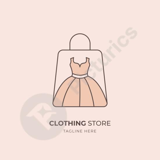 Hand drawn clothing store logo design, ideal for fashion boutiques, creative brands, and unique modern branding projects.