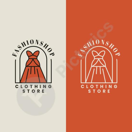 Flat clothing store logo template, perfect for fashion brands, boutiques, and modern retail branding projects.